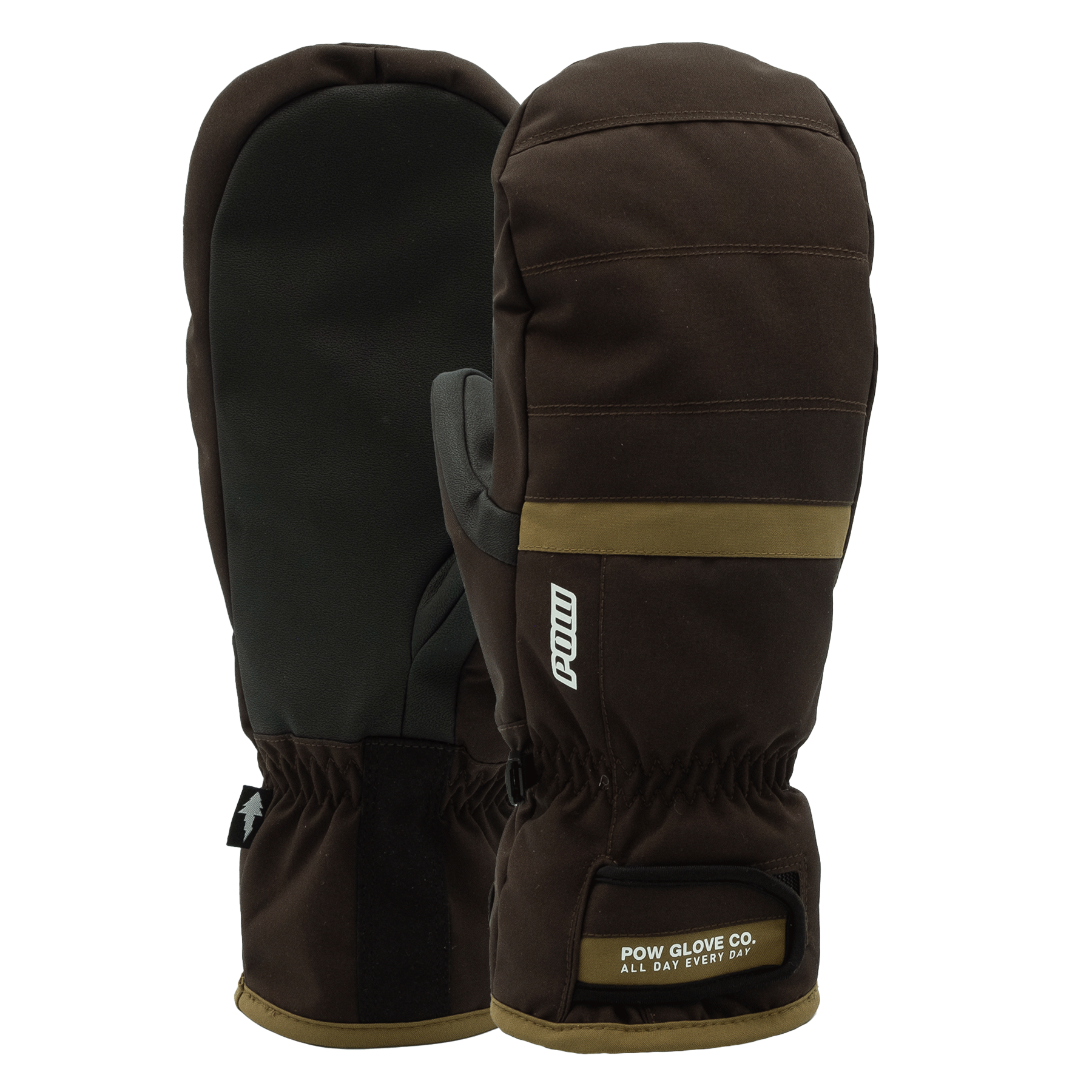 新品】POW スノーボード グローブGORE-TEX レザー ピンク ミトン 新品